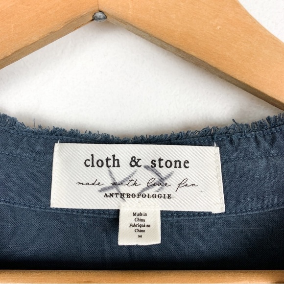 Cloth & Stone by Anthropologie Charcoal Gray Chambray Top Sz M - Picture 5 of 8